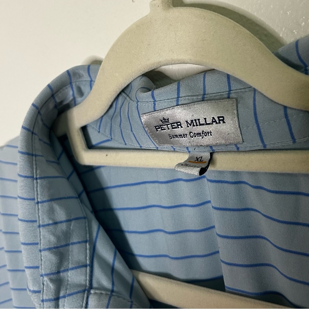 Peter Millar blue striped performance polo - Picture 2 of 5